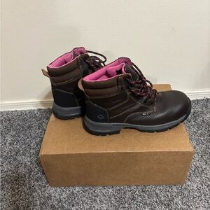 Wolverine Women's Brown and Pink Lace Up Boots